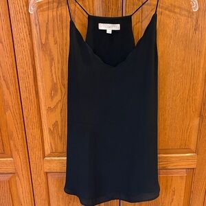 LOFT Black, Racerback, Scalloped Neck Top-Size M
